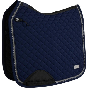 Catago Treasure Dressage Saddlepad in a navy colour with a trim around the outside