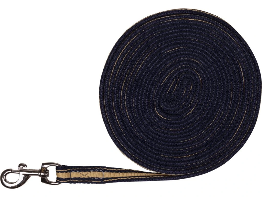Elevate your groundwork routine with the QHP Lunge Line Sandy Beach. Is a high-quality, extra-soft lunging line designed with both horse and handler in mind. Whether you're schooling a young horse, warming up before a ride, or doing focused lunging work. This lunge line gives you the control and comfort you need to work effectively and confidently. Measuring 8 meters in length, this lunge line provides ample distance to allow your horse to move freely while remaining safely connected to you. It’s made from 100% soft-touch polyester, ensuring a lightweight yet durable feel that’s gentle on the hands. Even during extended training sessions. The soft weave offers excellent grip, minimizing slipping or discomfort. And it helps prevent hand fatigue, especially during repetitive motion work.
