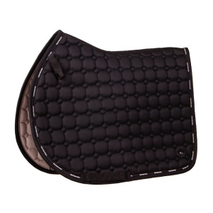 The QHP Denver Saddle Pad Black combines functionality with modern style, making it a reliable and attractive choice for any rider. Designed with an anatomical shape, this saddle pad ensures a contoured fit that follows the natural curve of your horse’s back. Helping to reduce pressure points and enhance comfort during every ride. Crafted from 100% polyester both inside and out, the fabric is lightweight yet durable. The inner lining features an absorbent texture that works to wick away moisture. Keeping your horse dry and comfortable whether you're schooling at home or competing. The pad is filled with 10mm foam and 250 grams of polyester fibre. Offering a balanced level of cushioning without compromising on saddle stability.