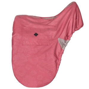 Protect your saddle in style with the QHP Collection Saddle Cover Flamingo, a thoughtfully designed essential for every rider who values both function and quality. Whether you're heading to the barn, traveling to a show, or simply storing your tack at home. This saddle cover ensures your investment stays safe from dirt, moisture, and everyday wear. To begin with, this high-quality saddle cover is crafted from durable turnout fabric—the same material trusted for horse rugs. Which offers superior resilience and water-repellent properties. This means your saddle stays dry and protected even in damp or dusty environments. In addition, the cover is lined with soft fleece, providing a gentle, cushioned layer that helps prevent scuffs and scratches on your saddle's leather.