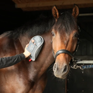 The Equilibrium Massage Mitt Hotspot targets, soothe and relax your horse's hardworking muscles with comforting heat and massage in this lightweight, hand-held mitt.